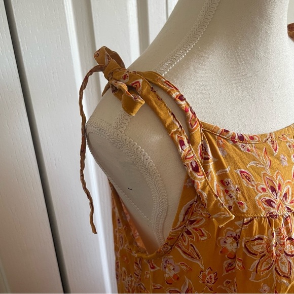 Beachlunchlounge Tiered Camila Dress Womens M Colorful Patchwork Tie Straps Boho - Picture 5 of 13